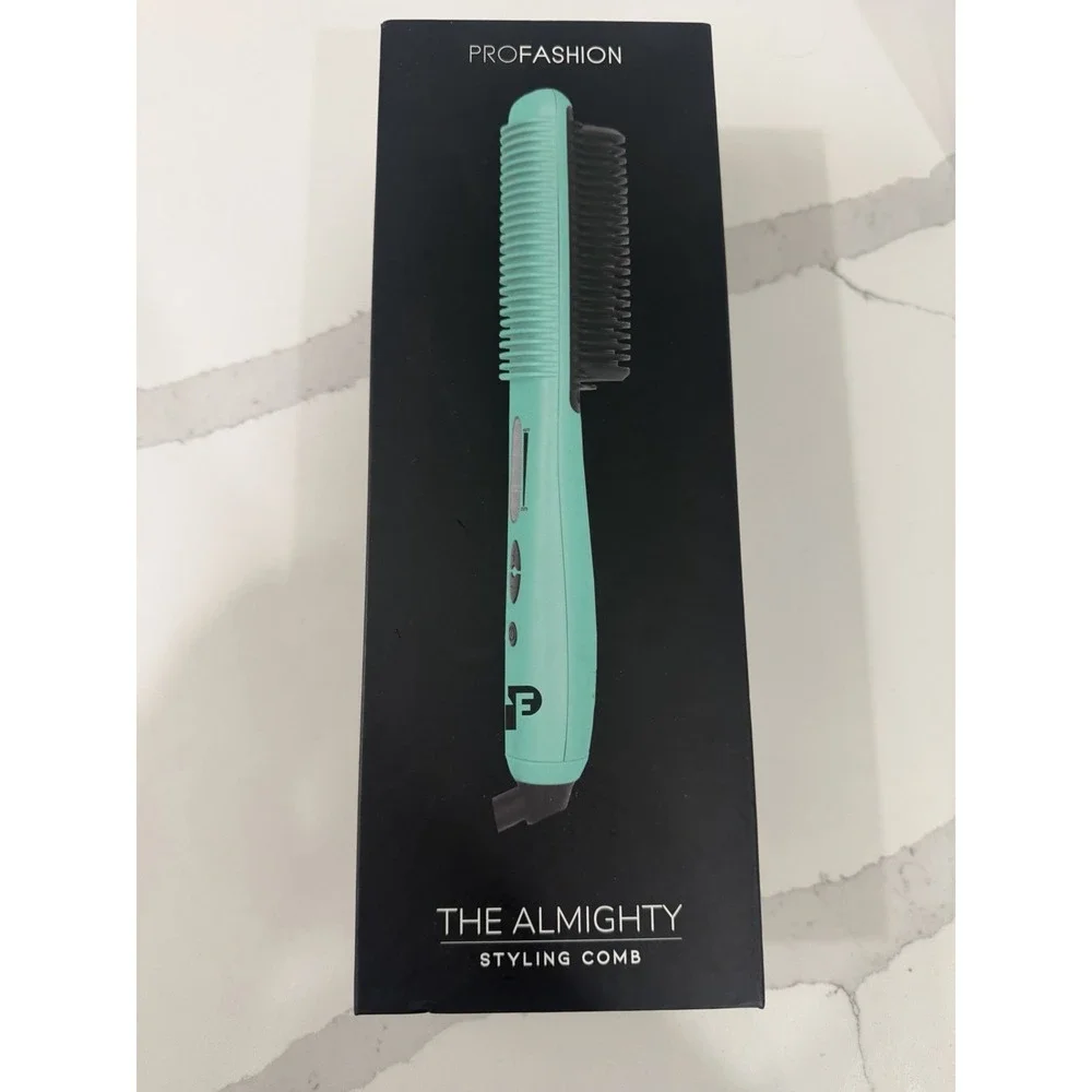 PROFASHION The Almighty Hair Straightener Comb Ceramic, 6 Heat, Blue/Black NEW